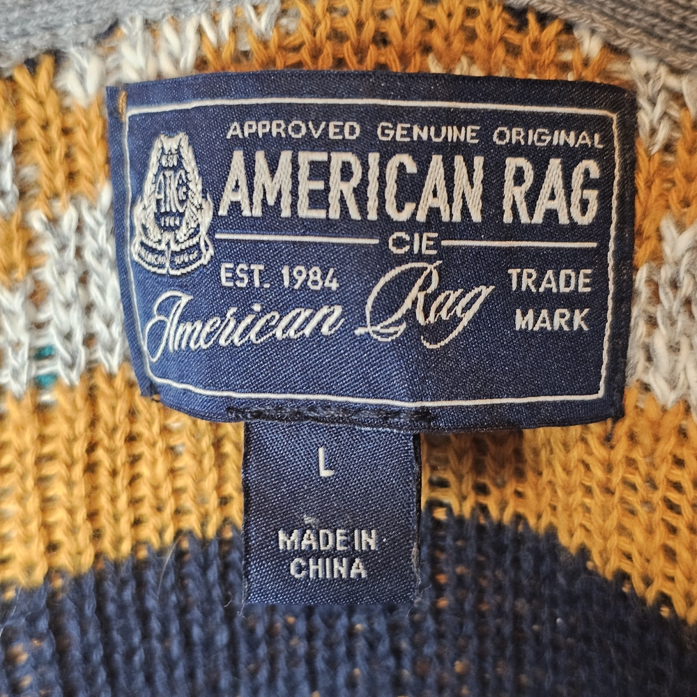 American Rag Cardigan Sweater - Men's Size L - Aztec Southwest Scandi Grandpa - Picture 12 of 13